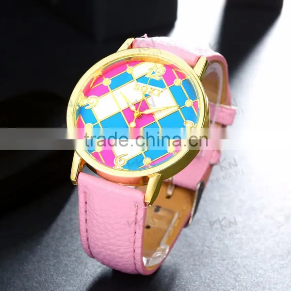 Hot Sale Leather Strap New Design Fashion Girls Watch photo-2