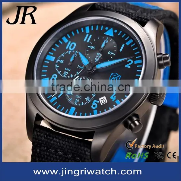 New Arrive Men's Sport Watch With Velcro Strap IP Black Case Waterproof Stainless Steel Back photo-4