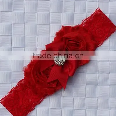 Fashion Baby Lace Flower Headband Infant Headband Toddler Headband Navy Blue Headband Baby Flower Hair Band Wh-1738 photo-3