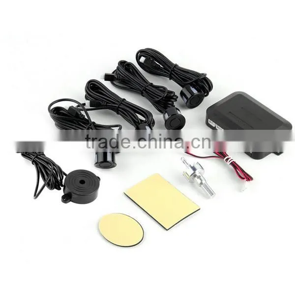 Black Waterproof 12V 4 Car Parking Sensors Auto Reverse Backup Rear Radar System Kit Sound Alert Alarm Indicator Sensor