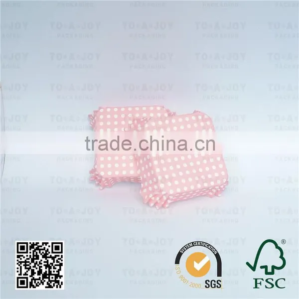 Wholesale Pink Paper Square Cups Polka Dot Cupcake photo-6