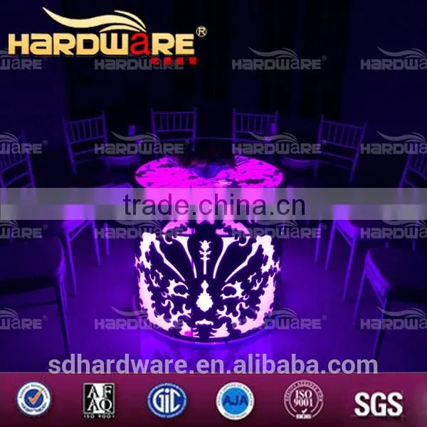 Stainless Steel and Glass Half Round Bar Table / Used Bar Tables photo-4