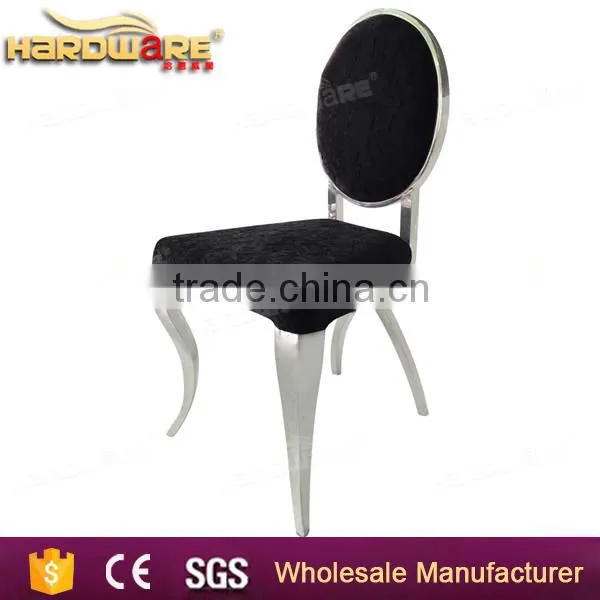 2016 Stainless Steel Round Back Design Fabric Banquet Hall Chairs photo-3