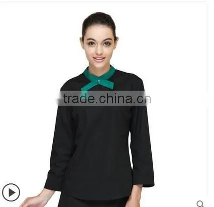 he Waiter Work Clothes, Hotel Uniforms Dining Restaurant Female Short Sleeved Summer Clothing photo-2
