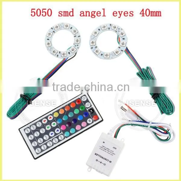 RGB Color White PCB 5050 Smd 40mm Full Circle Led Angel Eyes China Auto Parts photo-3