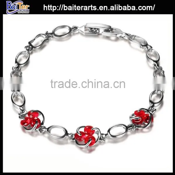 Hot 18K Gold Plated Copper Womens Multi Colored Stone Bracelet With Multi Colors photo-5