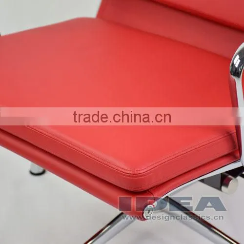 Replica Charles Management Soft Pad Lounge Chair - Red Genuine Leather photo-5