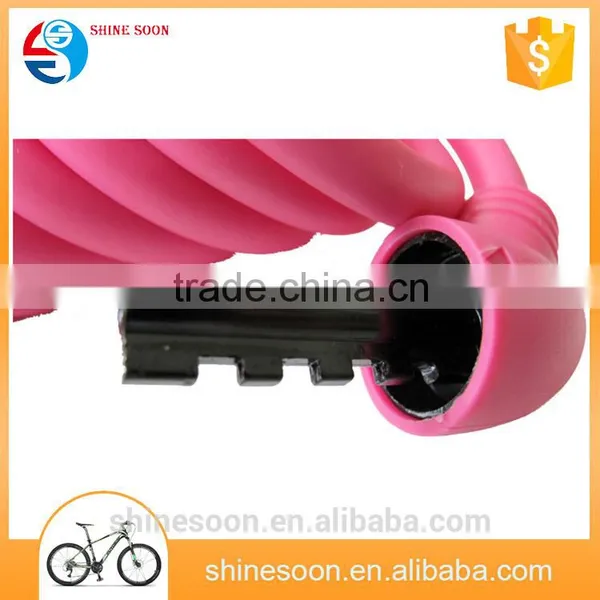 NEW Coiling Cable Key Bike Lock Curly Cable Lock Shinesoon Security Bicycle Lock photo-2
