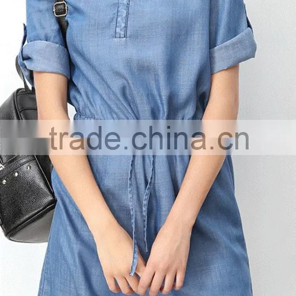 2016 Latest Design Ladies Tencel Jeans Long Skirt