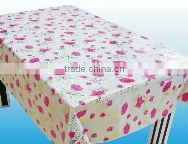 Pvc Non-woven Flower Design Embroidery Tablecloth, Latest Design Printing Embroidery Tablecloth