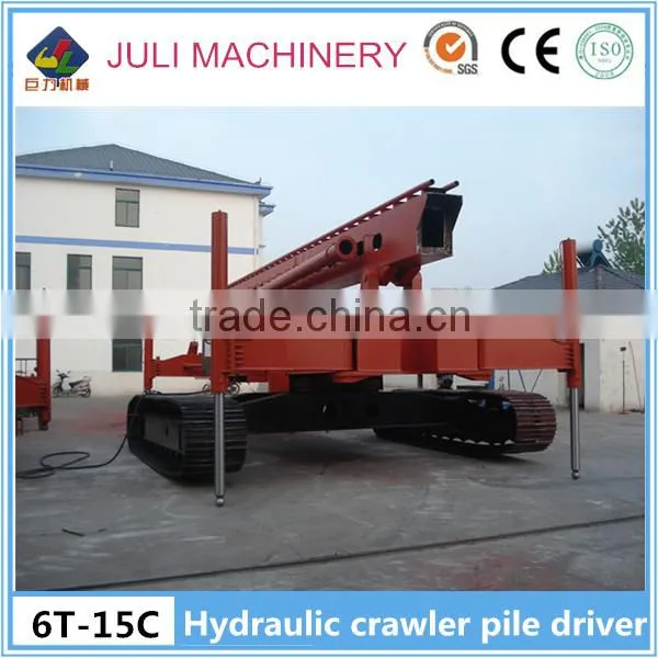 China JULI Brand 6T-15C Hydraulic Crawler Pile Driver With 24m Pile Leads