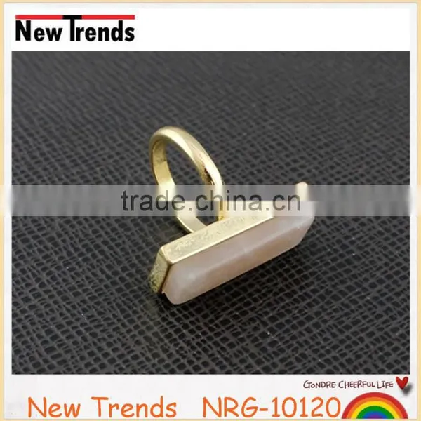 Hot Sell Pink Natural Quartz Stone Ring, Fashion Natural Stone Ring photo-5