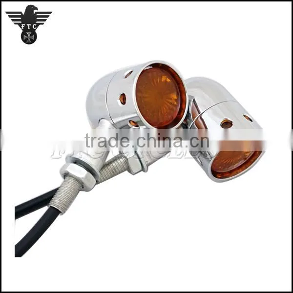 Aftermarket Custom Chrome LED Harley Chopper Motorcycle Turn Signals photo-3