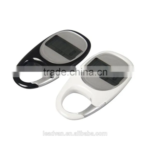 Step Calorie Distance Counter Sports 3D Pedometer Carabiner 7 Days Activity Memory
