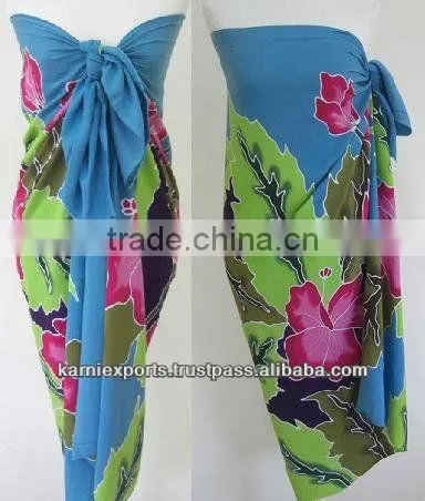 VISCOSE PAREO 110X180CMS. WITH FRINGAGE PRINTED BEACHWEAR PRINTS JODHPUR PAREOS JAIPUR PRINTS PAREOS BEACHPAREO Floral &seaprint photo-4