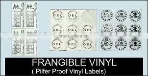 Frangible Vinyl Labels (Tamper Roof)