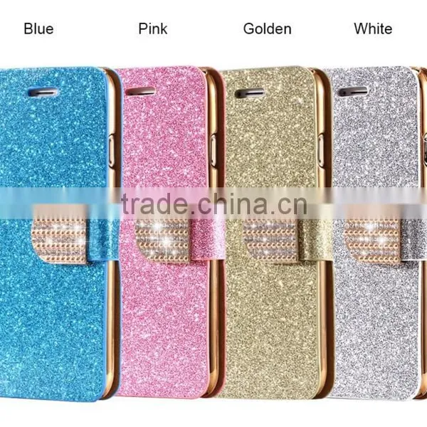 Bling Flip Shiny Diamond Deluxe Wallet Leather Cover Case for Iphone 6 Diamond Bling PU Leather Flip Cover photo-4