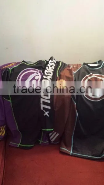 Long Sleeve Mma Guards / Whole Sale Mma Rash Guards /skin Tight Mma Rash Guards