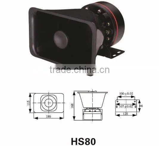 HS80 80W Alarm Siren Speaker Vehicle Horn Speaker Motorcycle Police Siren photo-3