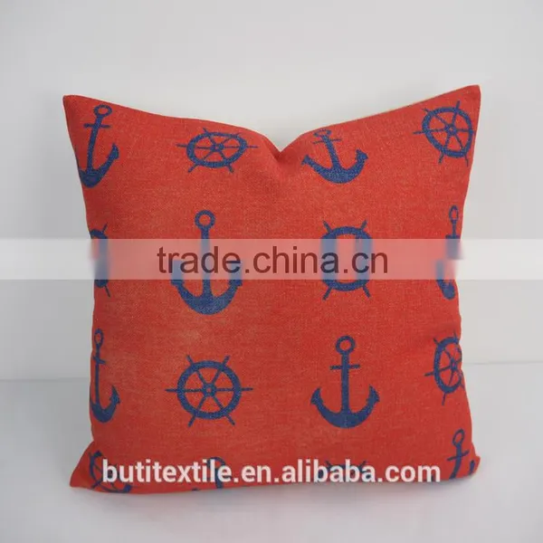 Square Car Throw Pillows Home Decorative Pillow Covers Plain Linen/ Cotton Anchor photo-3