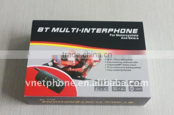 FM Multi-interphone Motorcycle Helmet Bluetooth Headset Intercom photo-2