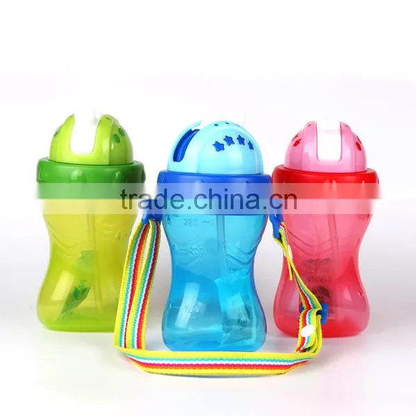 New and Hot Kid Children pp 300ml Straw School Drinking Bottle With Adjustable Rope photo-5