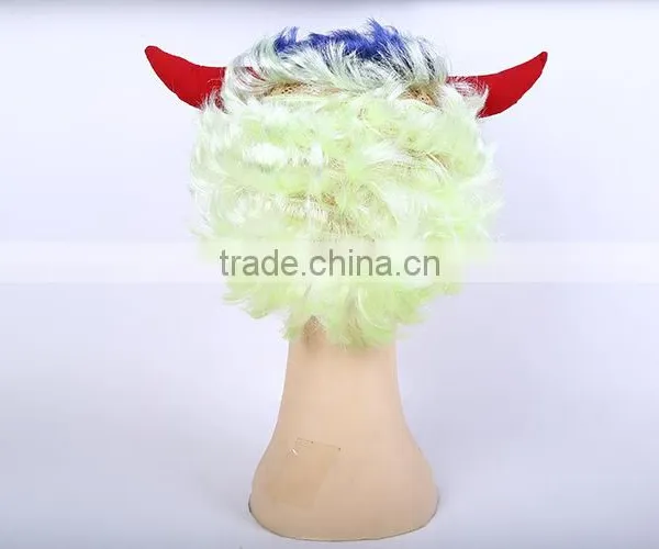 Horn Fans Fake Hair Short Hair Head Holiday Whimsy Show Props Prom Cheap Party Wigs photo-6
