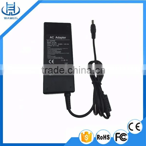 ac dc Power Charger 12v 6a Adapter for LCD With CE FCC ROHS