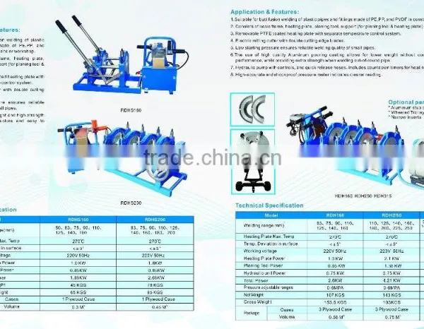 Hydraulic Butt Fusion Hdpe Pipe Welding Machine
