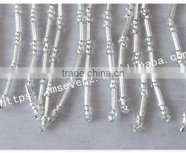 High Quality 9.5cm Width Nylon Handmade Beaded Custom Ribbon Fringes photo-3