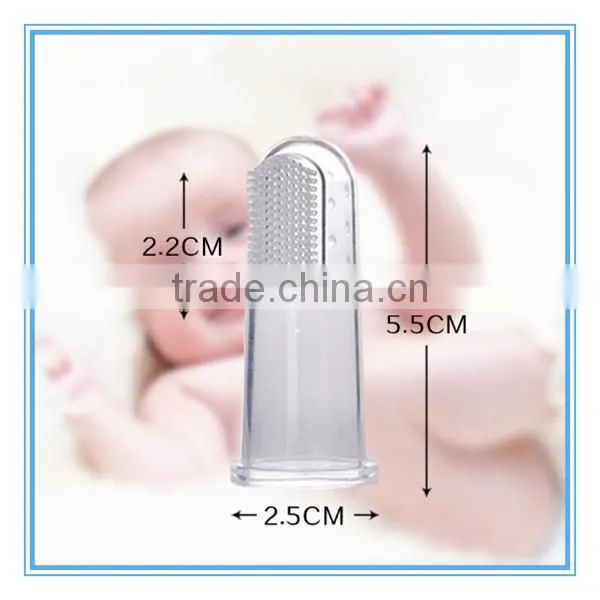 100% Food Grade Silicone Soft Baby Finger Teether Training Toothbrush Toddler Infant Massager photo-4