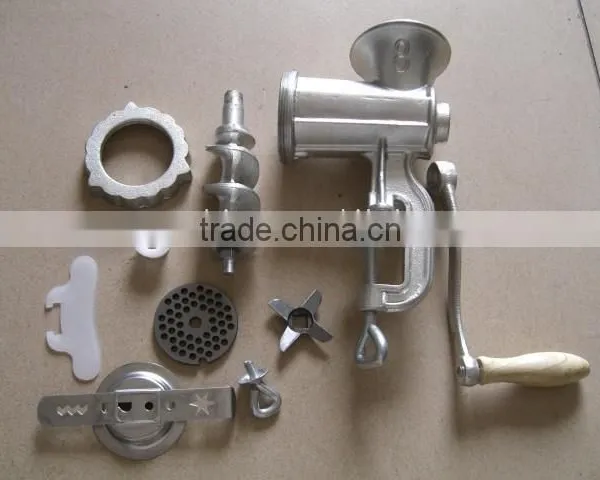 Manual Cast Iron Electro-plated Tin Meat Mincer No.8 Plastic Funnels photo-2