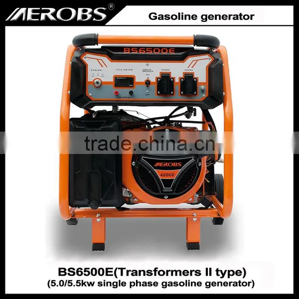 BS6500E 5.0 5.5KW Electric Start Single Phase Gasoline Generator photo-3