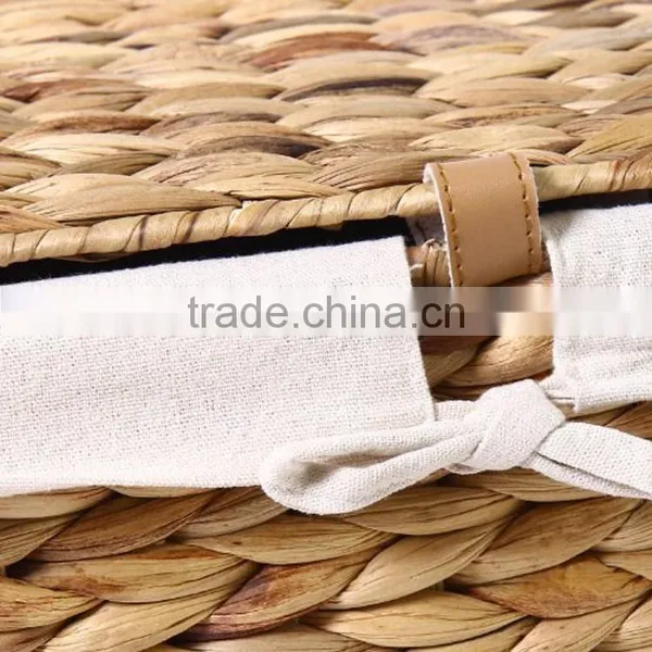 Fashion New Water Hyacinth Dirty Clothes Laundry Baskets With Lid & Liner photo-3