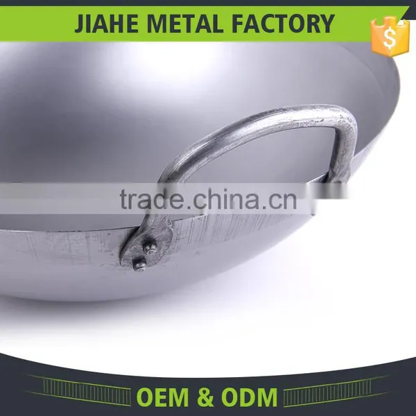 Hand Hammered 12 13 14 15 16 Inch Coating Carbon Steel Wok photo-3