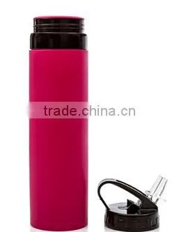 550ml Silicone Collapsible BPA Free Water Bottle FDA Approved Leak & Spill Proof, Freezer and Dishwasher Safe photo-3