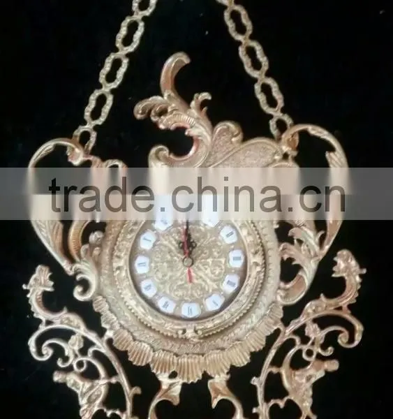 Excellent Silver Plated Copper Wall Clock, Decorative Wall Hanging Pendulum Clock photo-6