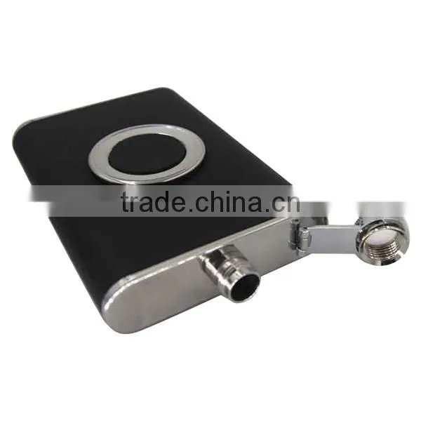304 Stainless Steel Leather Hip Flask 8 Oz, Leather Stainless Steel Wine Bottle photo-5