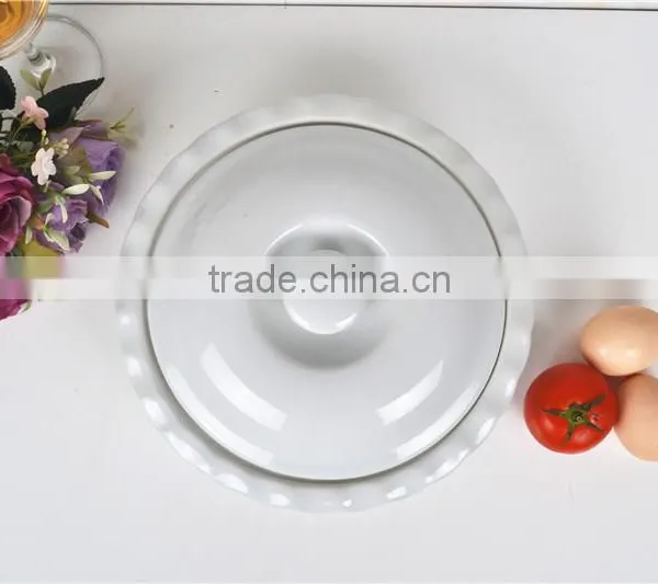 Ceramic White Porcelain Round Baking Dish photo-6