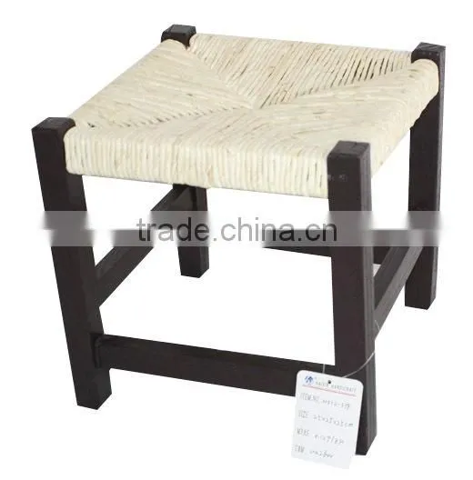 Vintage Black Seagrass Woven Seat Solid Wood Baby Chair With Lidder Back photo-3