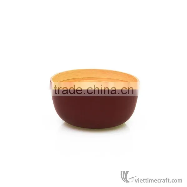 Lacquered Bamboo Salad Bowl, Spun Bamboo Bowls Safe for Health photo-4