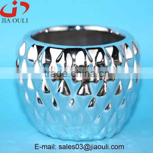 MINI Pineapple Shape Plating Silver Garden Pots Ceramic, Nursery Pots photo-4