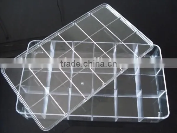 18 Compartments High Transparency PS Plastic Material Storage Box With Dividers photo-2