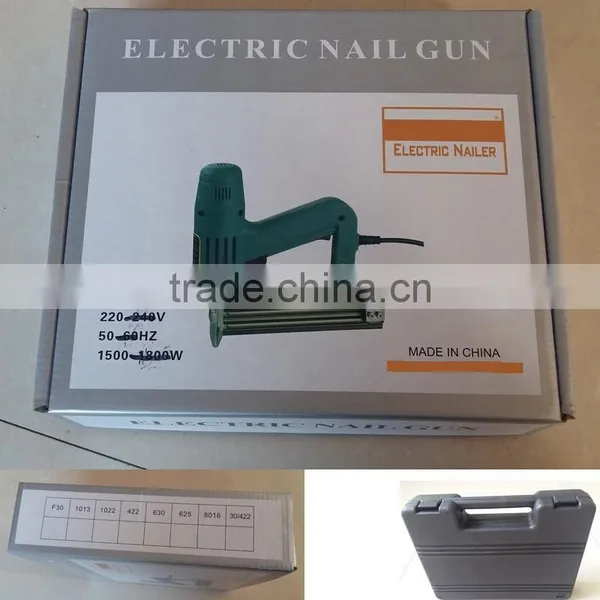 1500w Lower Noise Handheld Floor Electric Nail Gun Crown Stapler Portable Electric F30 Brad Nailer photo-6