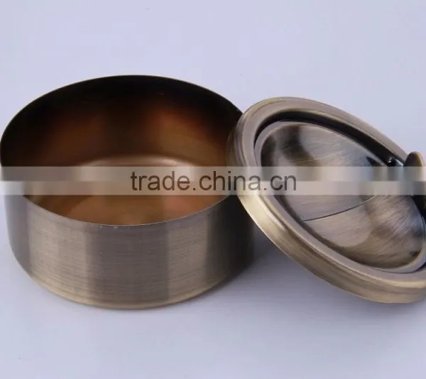 Copper Color Cigarette Ashtray Souvenir Antique Brass Ashtray photo-2