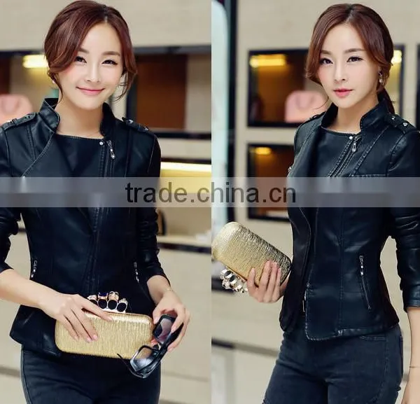 leather jacket women 2015 spring women leather clothing outerwear jackets and coats ladies leather coat