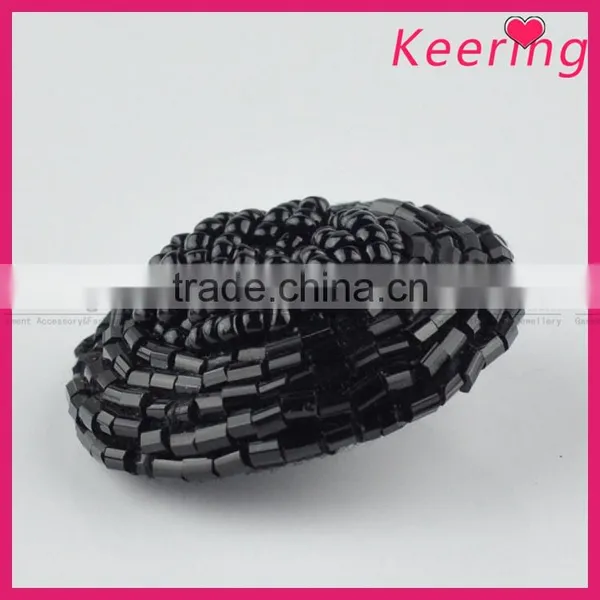 2016 New Arrival Black Custom Beaded Decorative Buttons for Clothing WBKA-300 photo-2