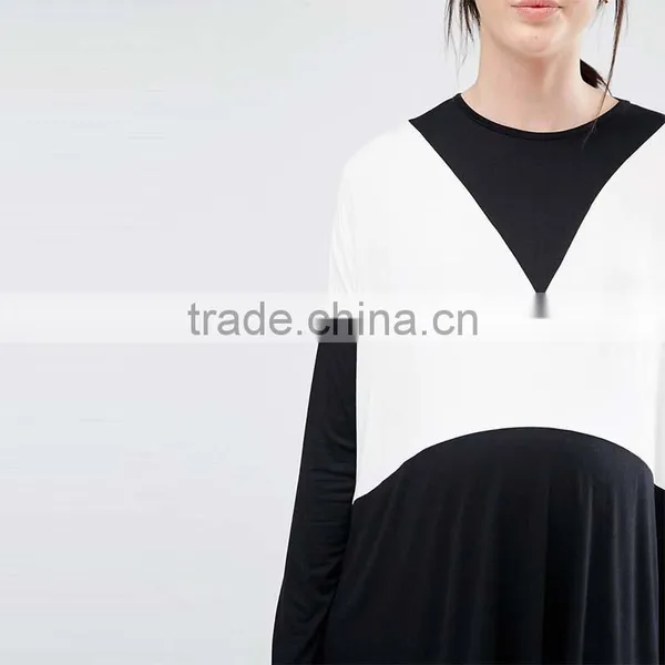 2016 Autumn Women Colour Block Design Maternity Maxi Dress HSD9705 photo-4