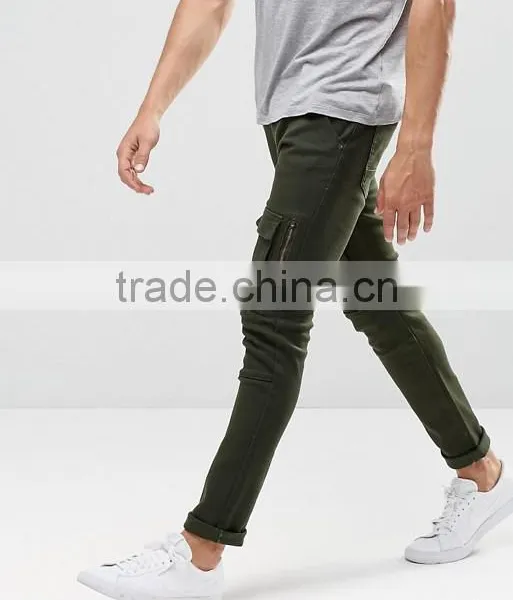 Best Price Custom Guangzhou Manufacturer OEM 98% Cotton 2% Elastane Breathable Functional Pockets Green Men's Cargo Casual Pants photo-4
