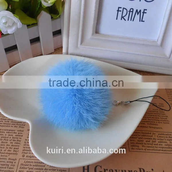 New Promotional Fox & Rabbit Fur Ball Fur Pom Poms Keychain photo-4